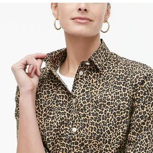 J. CREW | ANIMAL PRINT BLOUSE | 10P | SLIM CUT